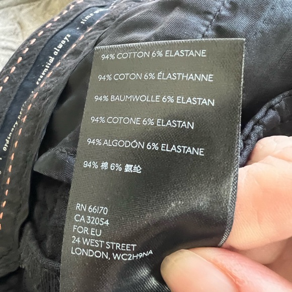 Anthropologie essential slim black pants with a textured plaid pattern size 6 - Picture 7 of 14